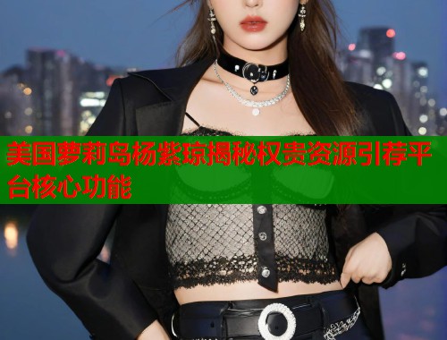 美国萝莉岛杨紫琼揭秘权贵资源引荐平台核心功能  第1张